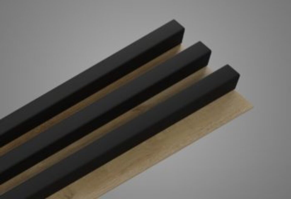 LINEA SLIM 3 stenové lamely - čierny/dub
