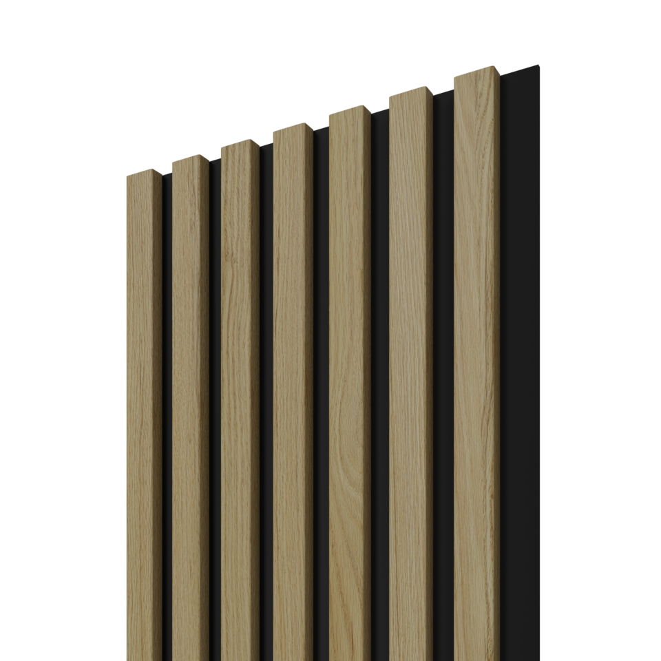SOLID LINE 7S Natural Dub/Čierna – dekoratívne stenové lamely 2650 × 305 × 15 mm