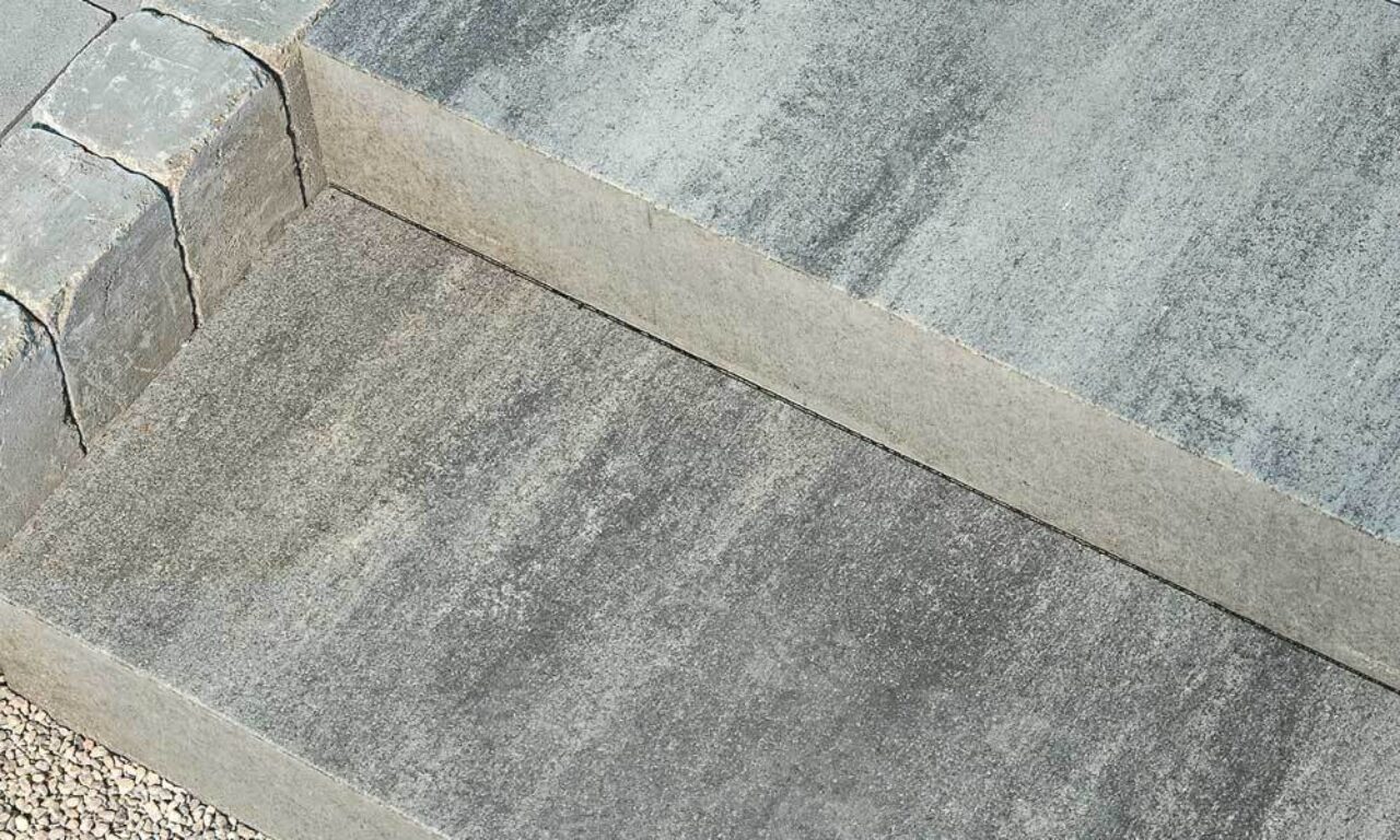 Friedl kvadrovy schod Linea 100x40x15 cm zulovo siva tienovana DP303