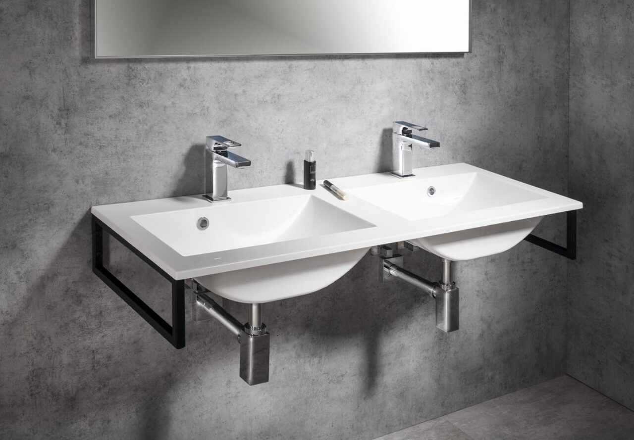 SAPHO YUKON YU120 dvojumyvadlo 120 45 cm z liateho mramoru biele
