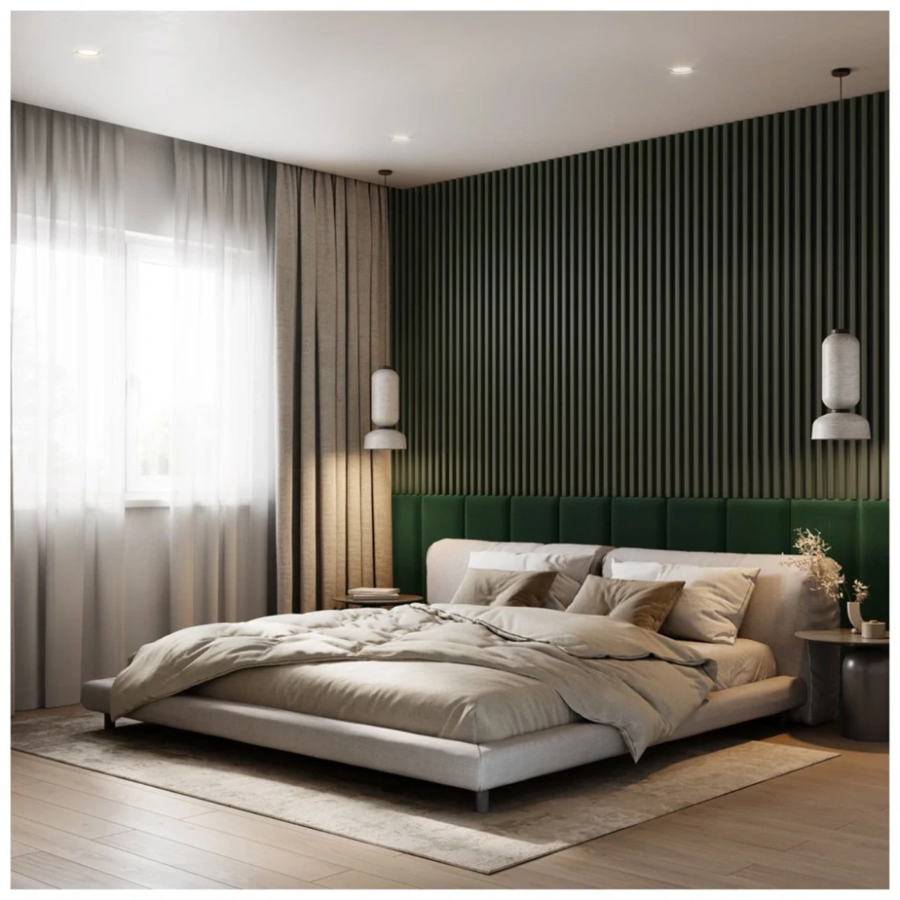 Stenova lamela LINEA SLIM 3 botanic cierna stena spalna